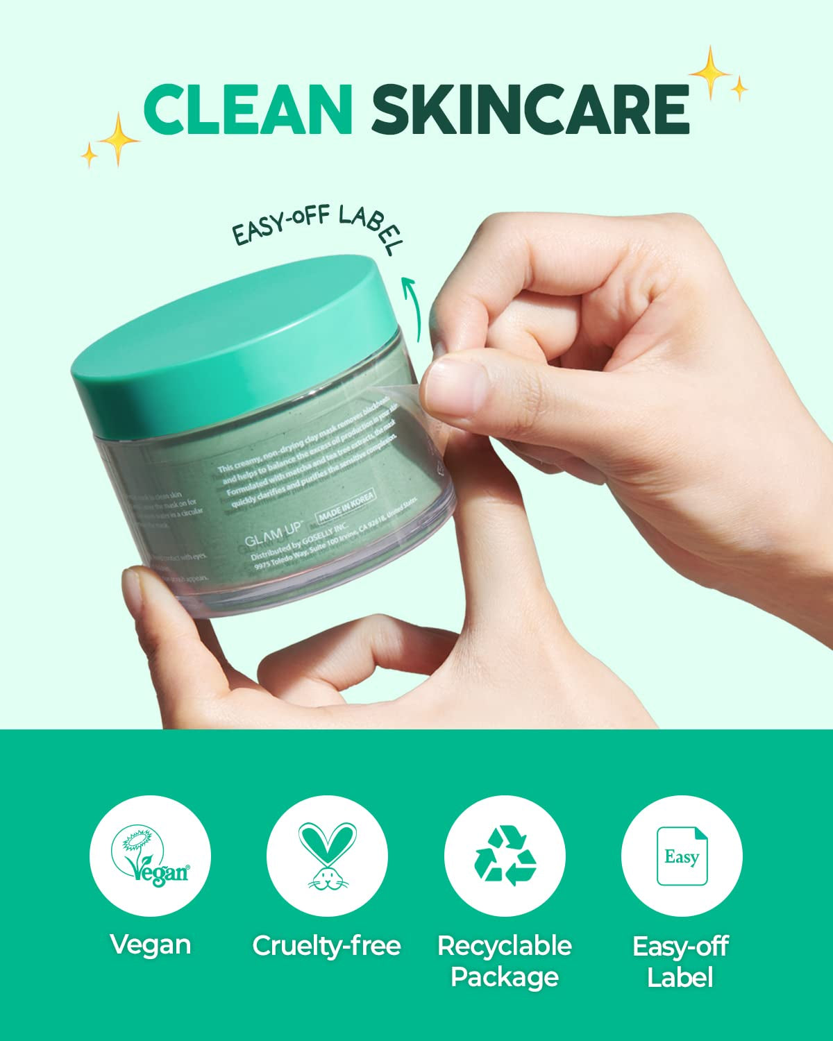 Calming Matcha Tea Tree Clay Mask - Deep Cleansing Pore Purifying Clay Mask with Tea Tree, Bentonite and Kaolin Clay - Vegan Clay Mask for Face and Body - (125Ml/4.23 Oz)