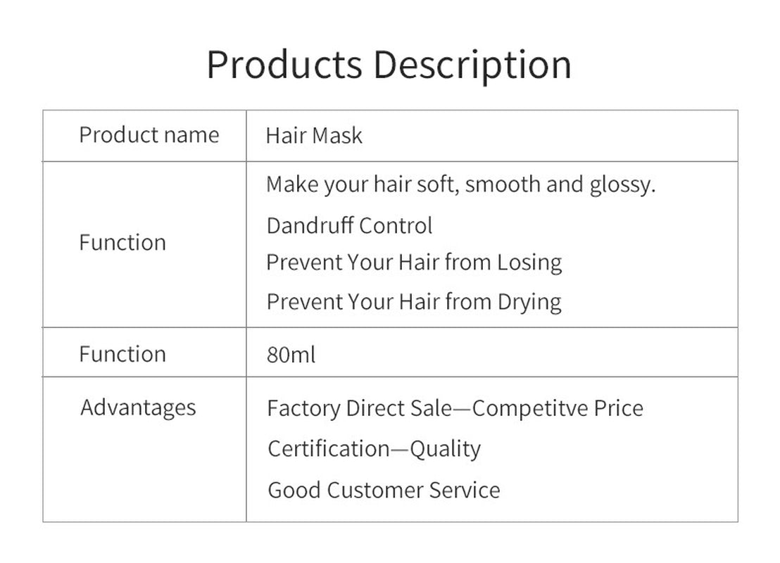 Deep Moisturizing Hair Mask Soft Hair Conditioner Hair Care