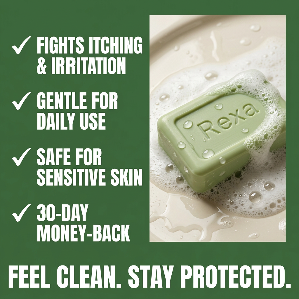 Rexa tea tree body bar with eucalyptus and peppermint botanical accents