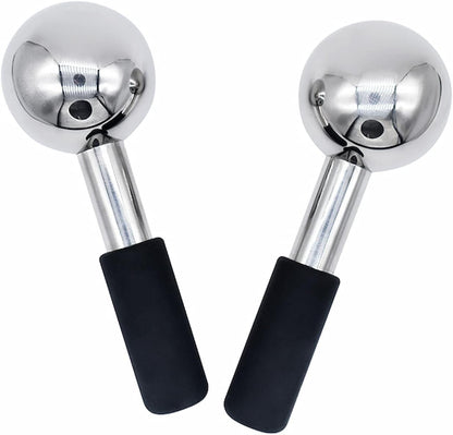 Stainless Steel Ice Globes for Facials, Cold Therapy Facial Roller for Face and Eyes, Facial Cold Roller Massager Skincare Tool